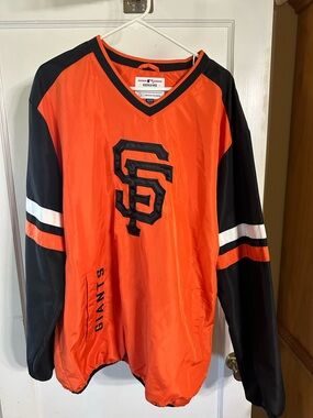 Genuine Merchandise Orange and Black Team Pullover Windbreaker